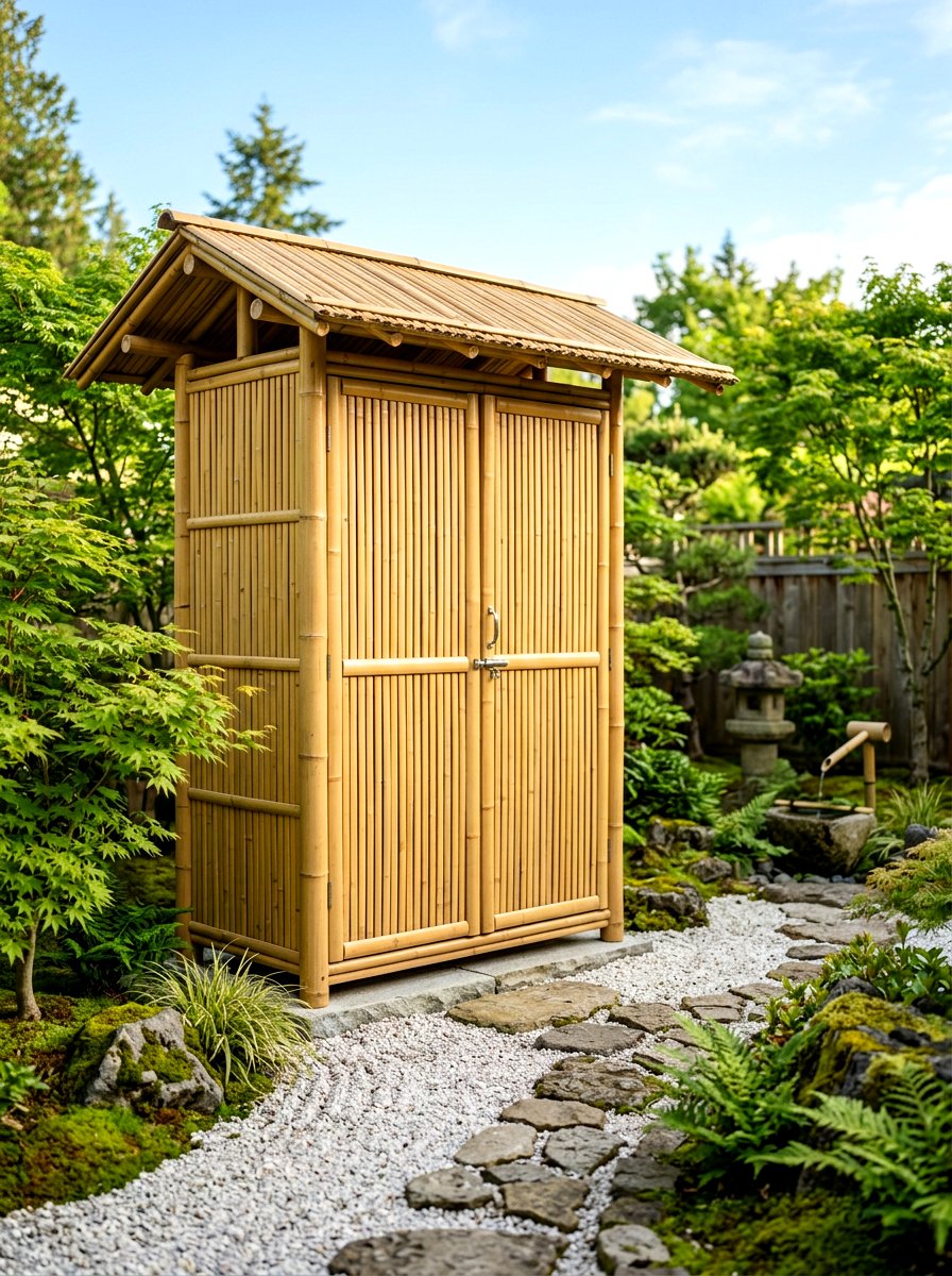Bamboo Slat Utility Closet - 30 outdoor broom closet ideas