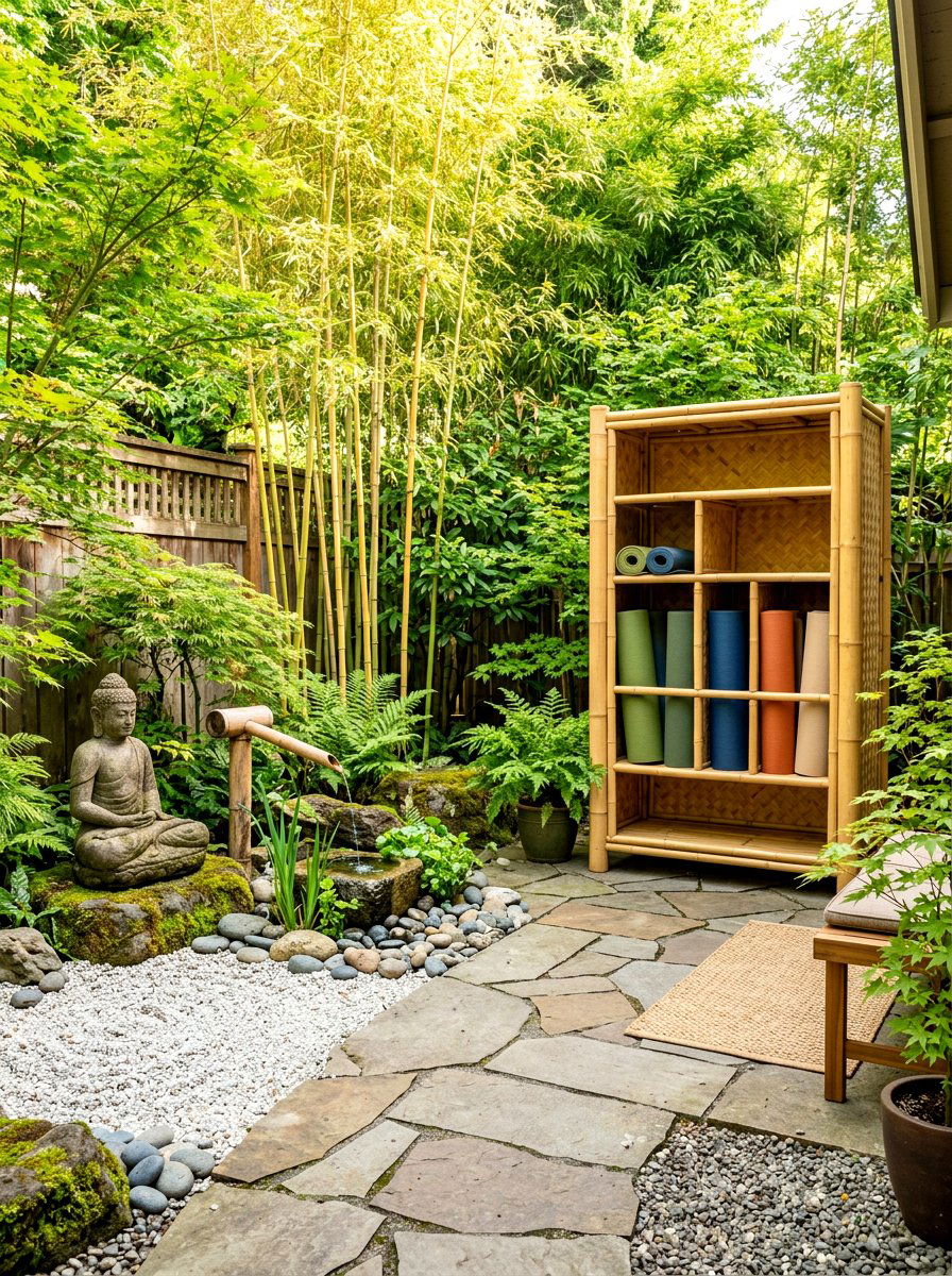 Bamboo Storage Unit - 30 patio storage cabinet ideas