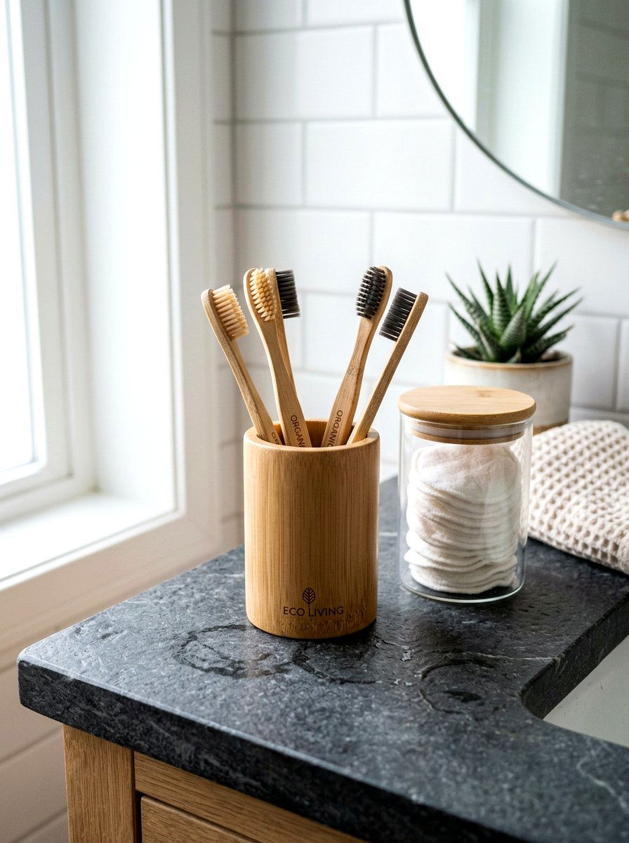 Bamboo Toothbrush Holder - 30 eco bathroom ideas