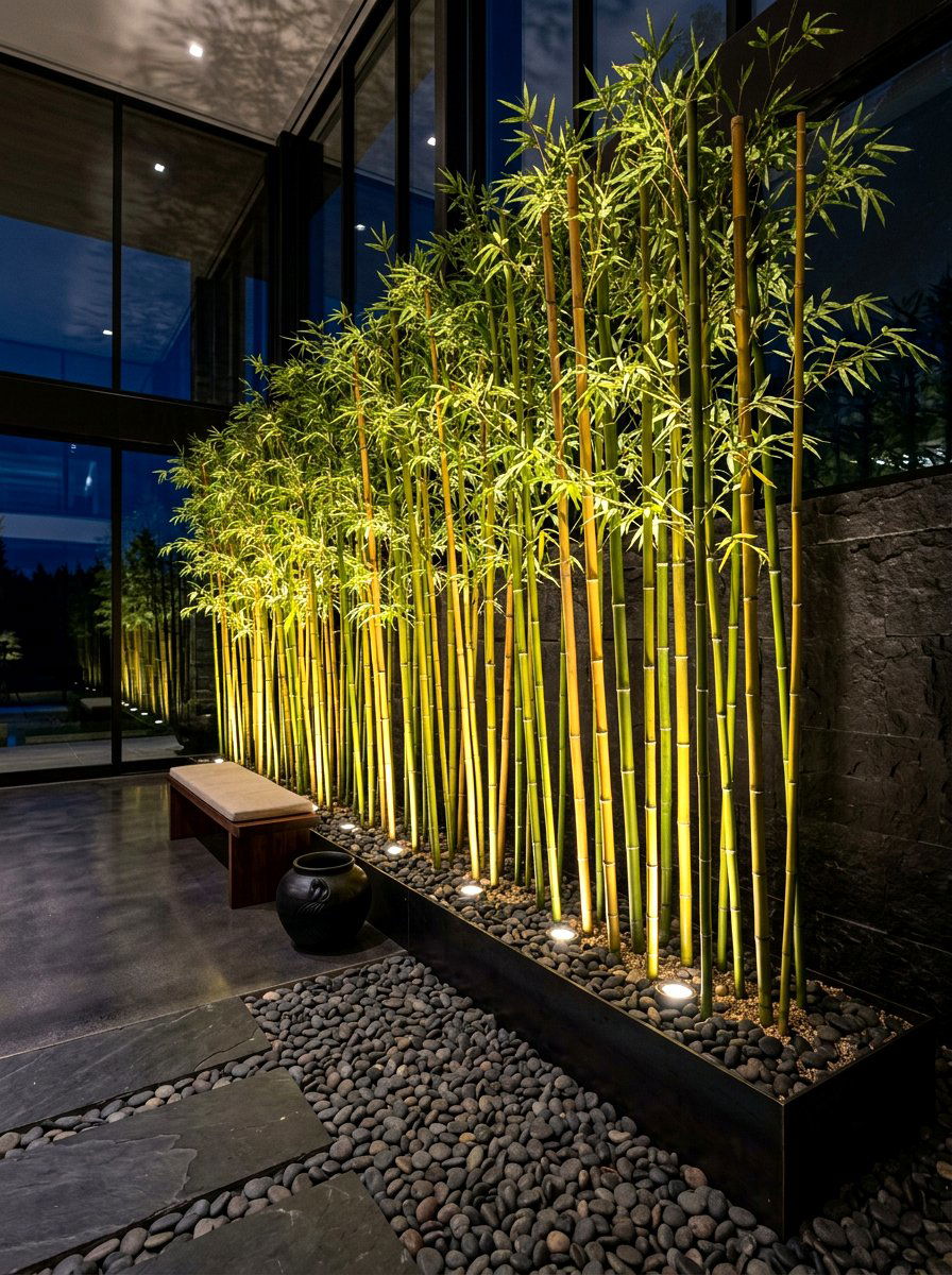 Bamboo Tree Light - 30 tree lighting ideas