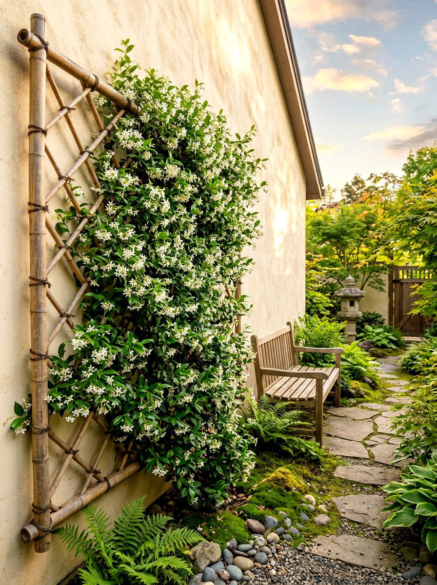 Bamboo Trellis Plant Wall - 30 living wall ideas