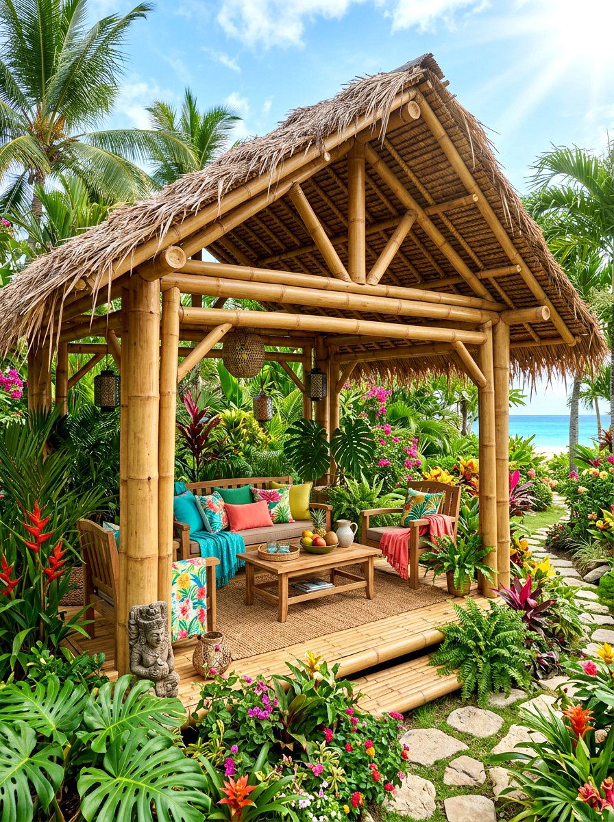 Bamboo Tropical Gazebo - 30 gazebo ideas