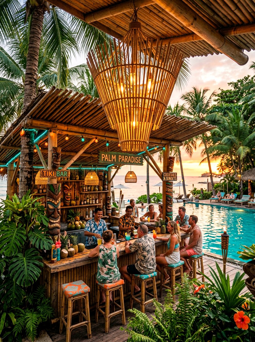 Bamboo Tropical Outdoor Chandelier - 30 outdoor chandelier ideas