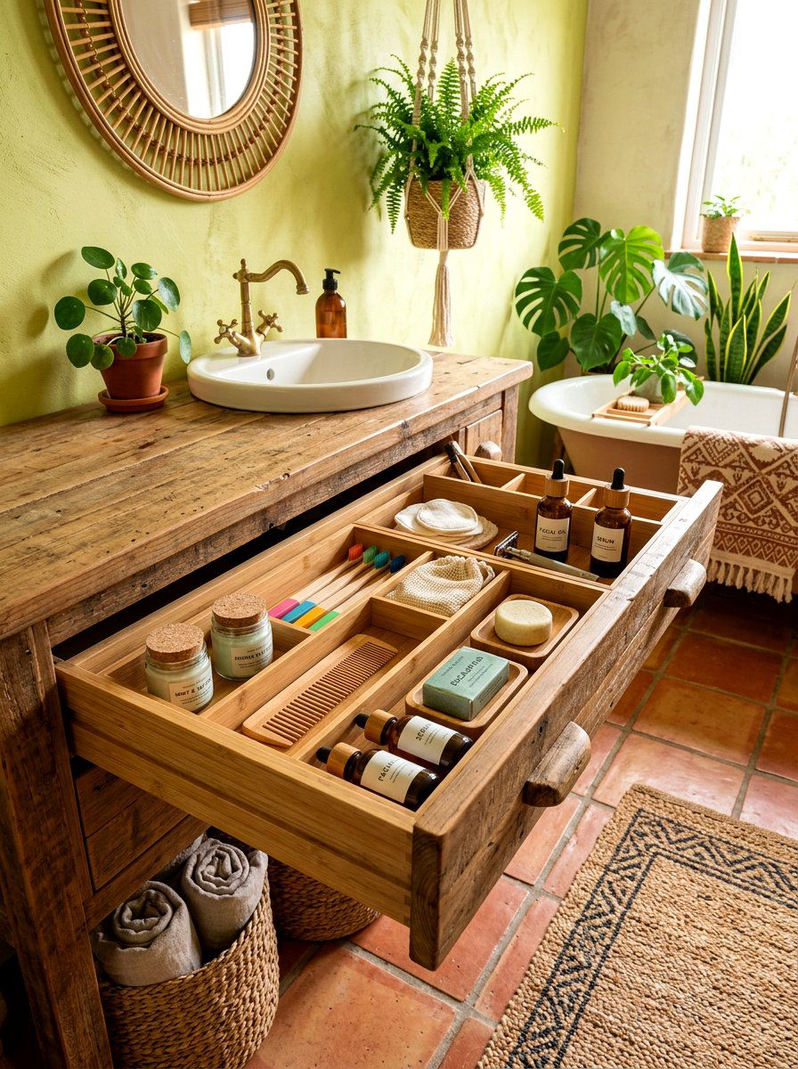 Bamboo Vanity Drawer Organizer - 30 bathroom vanity drawer ideas