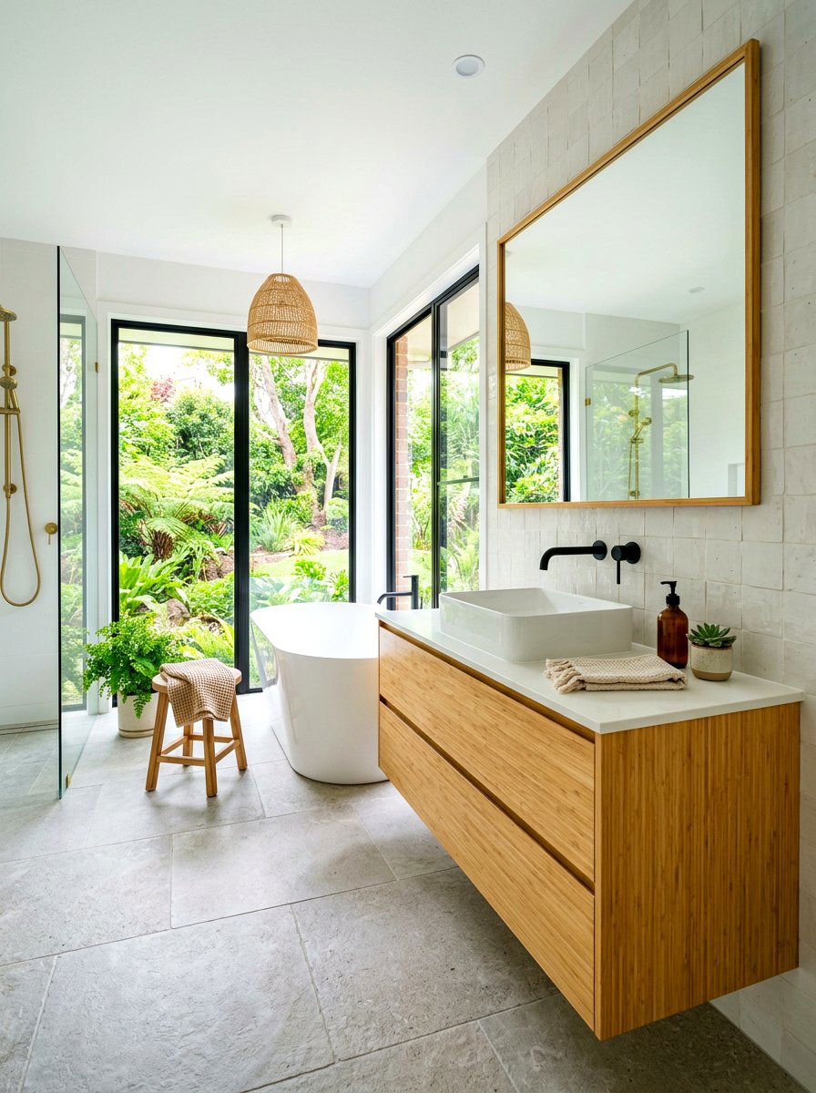 Bamboo Vanity Unit - 30 bathroom sink ideas