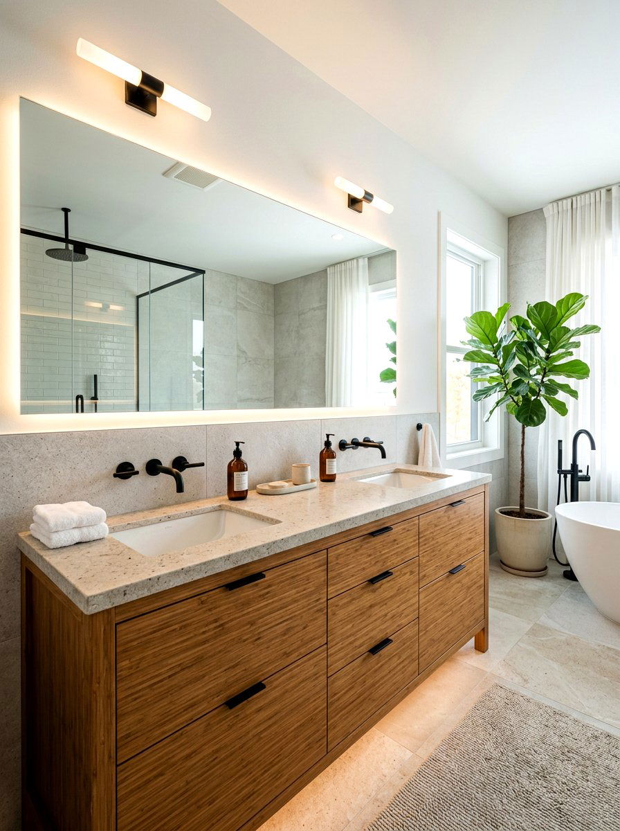 Bamboo Vanity - 30 bamboo home decor ideas