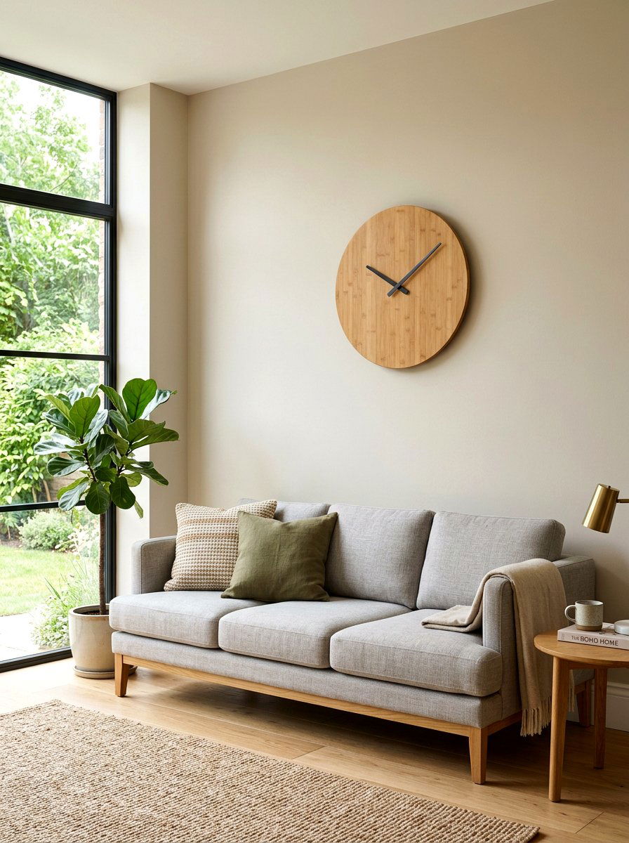 Bamboo Wall Clock - 30 bamboo home decor ideas