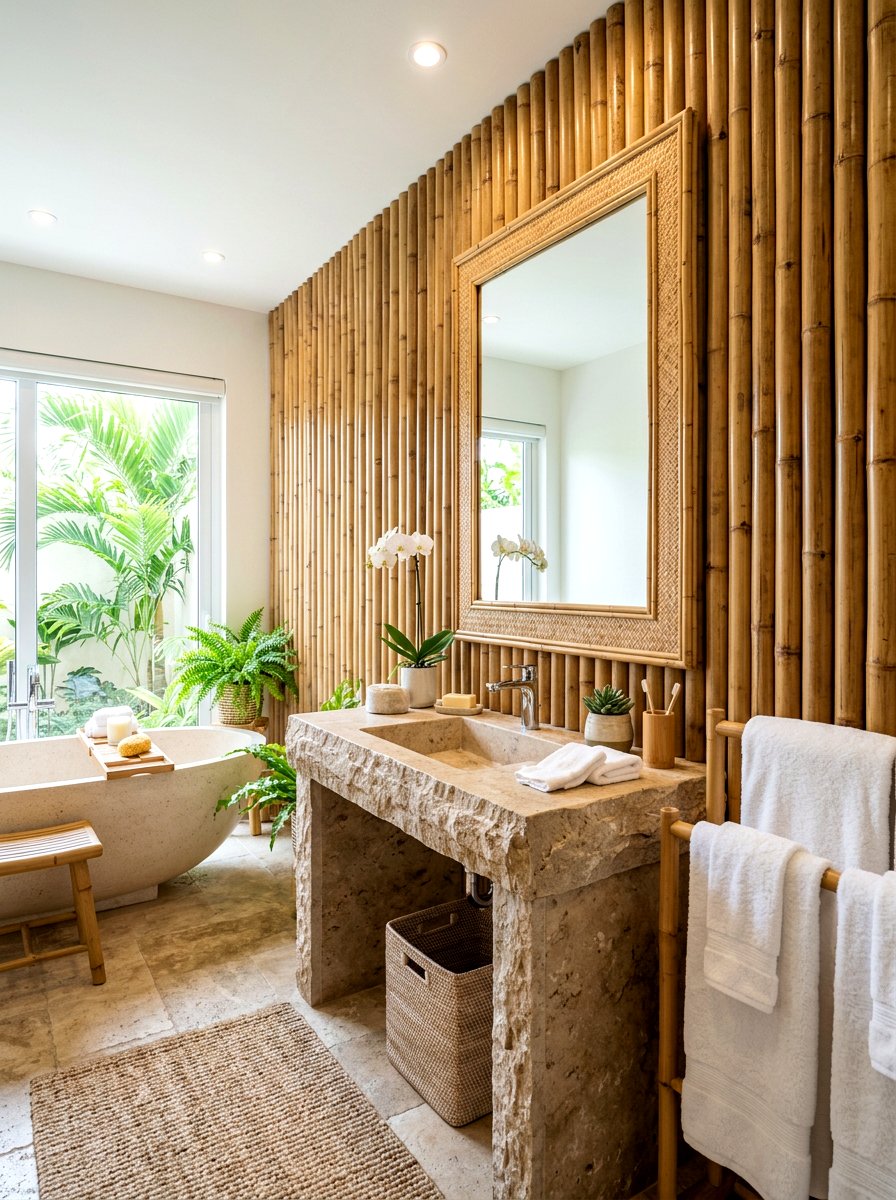 Bamboo Wall Covering - 30 textured wall ideas