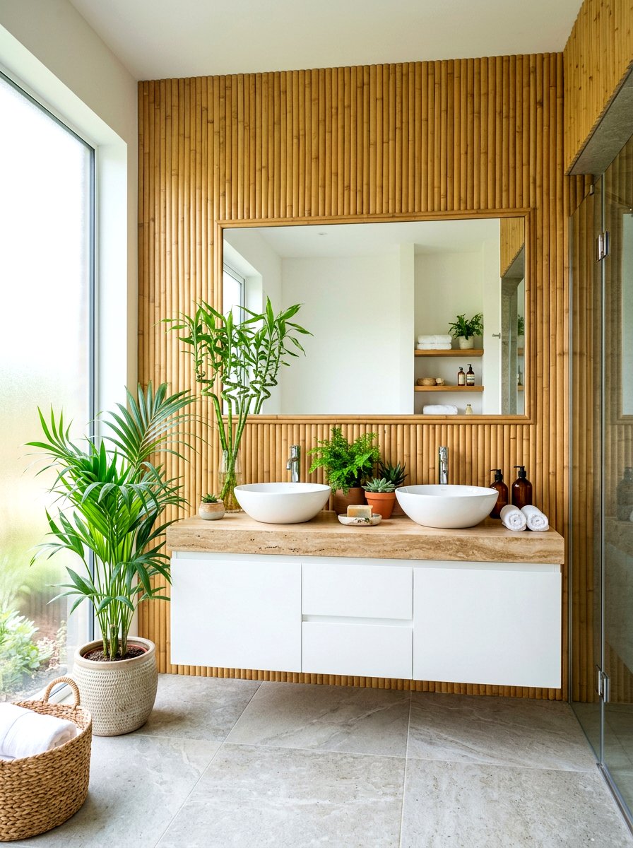 Bamboo Wall Panel - 30 sensory bathroom ideas