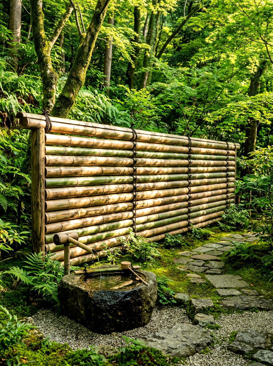 Bamboo Wall - 30 garden wall ideas