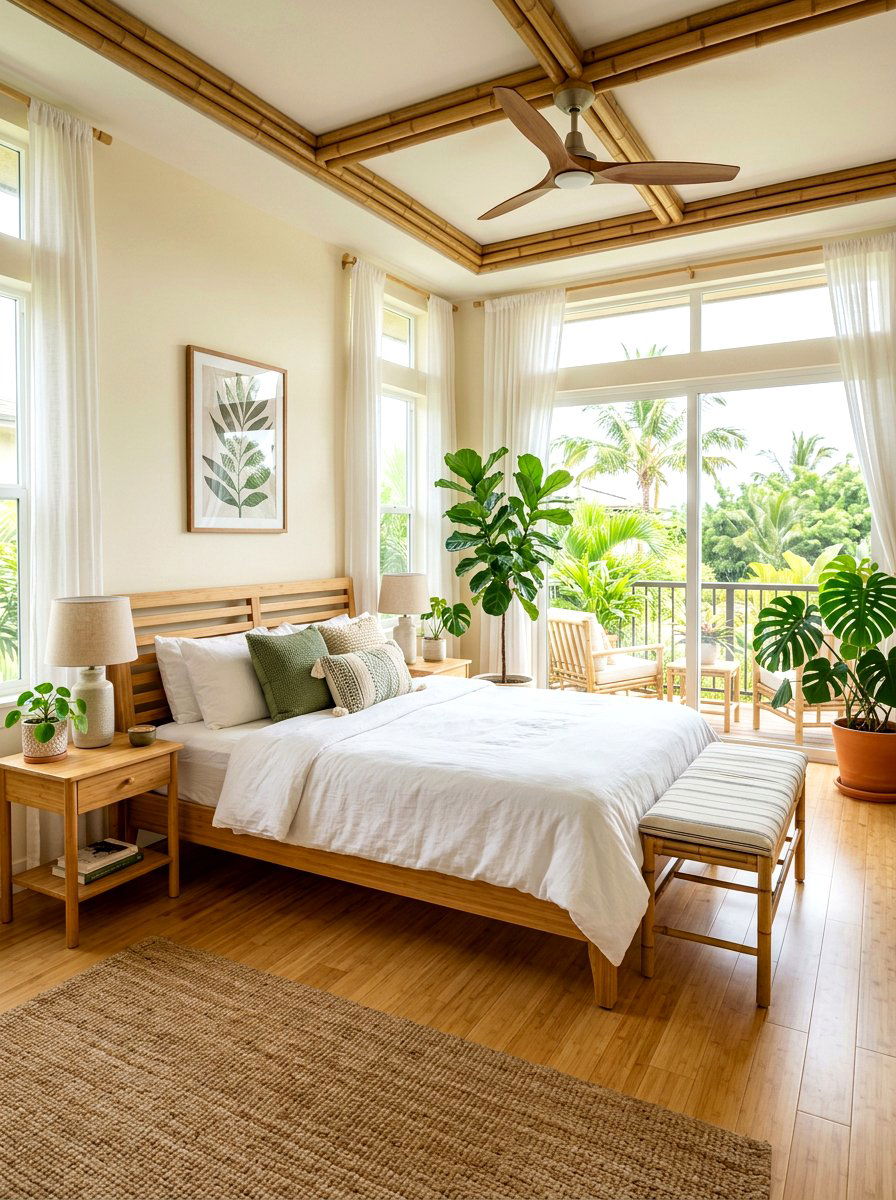 Bamboo Wood Bedroom - 30 warm wood bedroom ideas