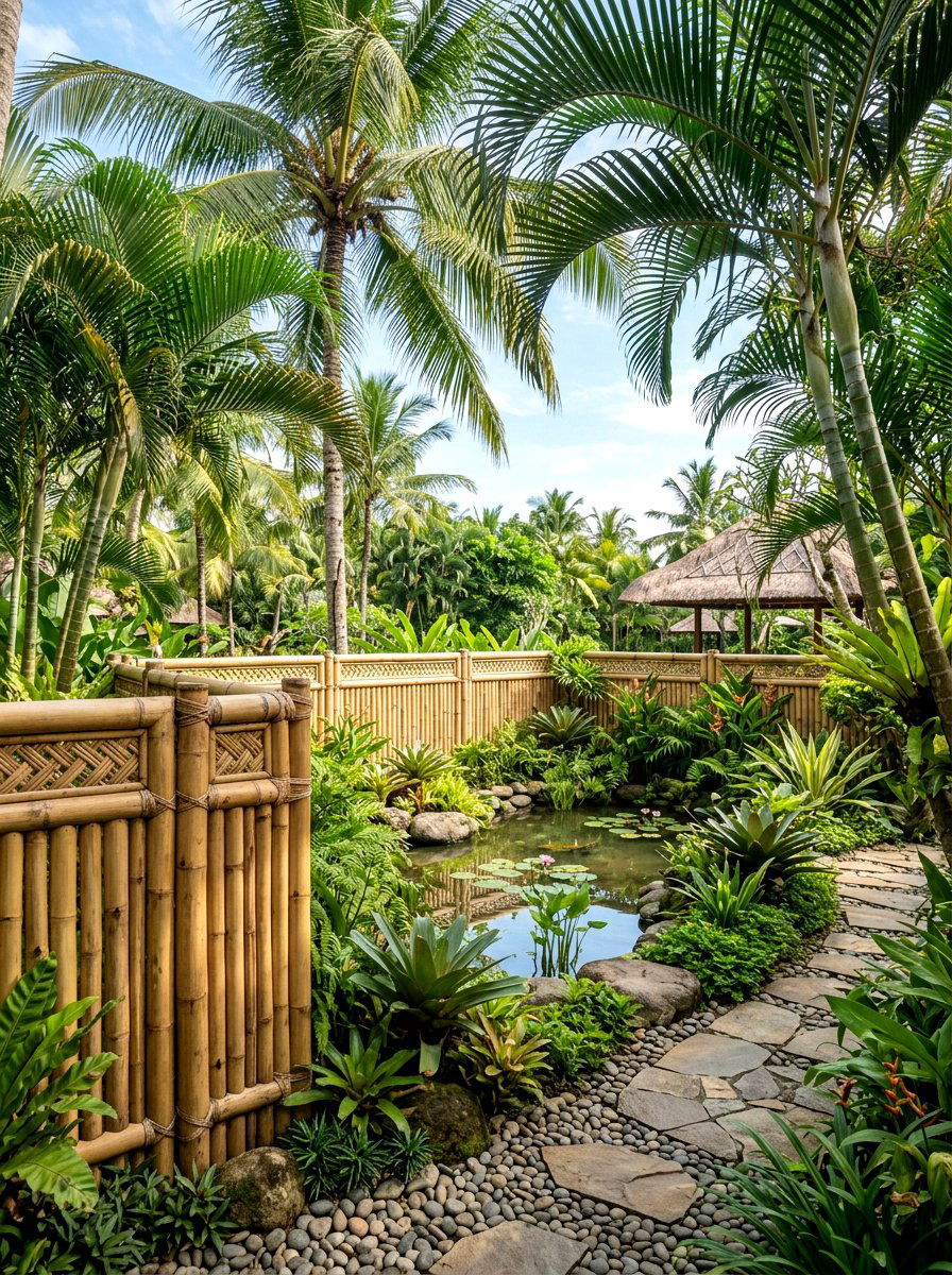 Bamboo Wood Fence - 30 wooden fence ideas