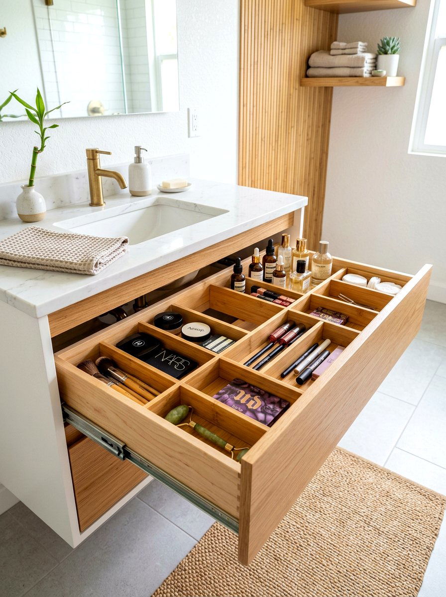 Bamboo dividers for drawer style sinks - 30 organizing under sink storage ideas