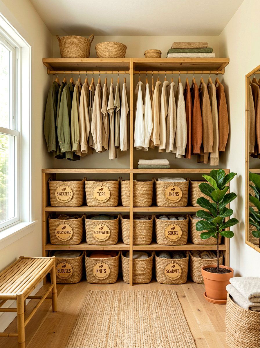 Bamboo eco closet basket labels - 30 closet basket labels ideas