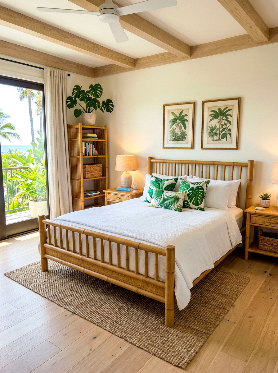 Bamboo furniture bedroom - 30 coastal prep bedroom ideas