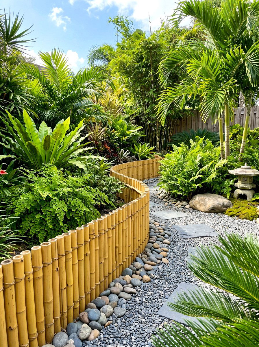 Bamboo garden edging - 30 garden border ideas
