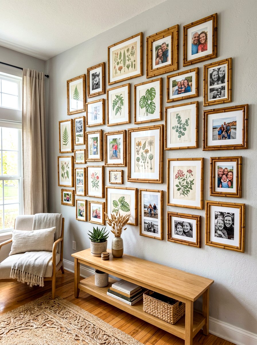 Bamboo picture frames - 30 chinoiserie decor ideas