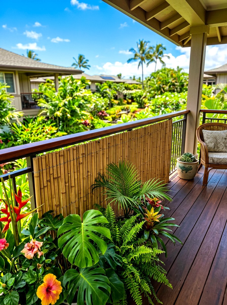 Bamboo privacy fence - 30 city terrace decor ideas