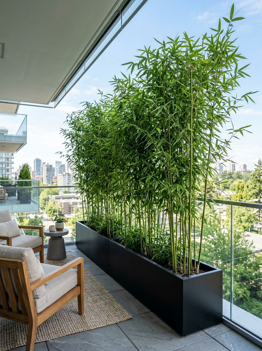 Bamboo privacy hedge - 30 urban garden ideas