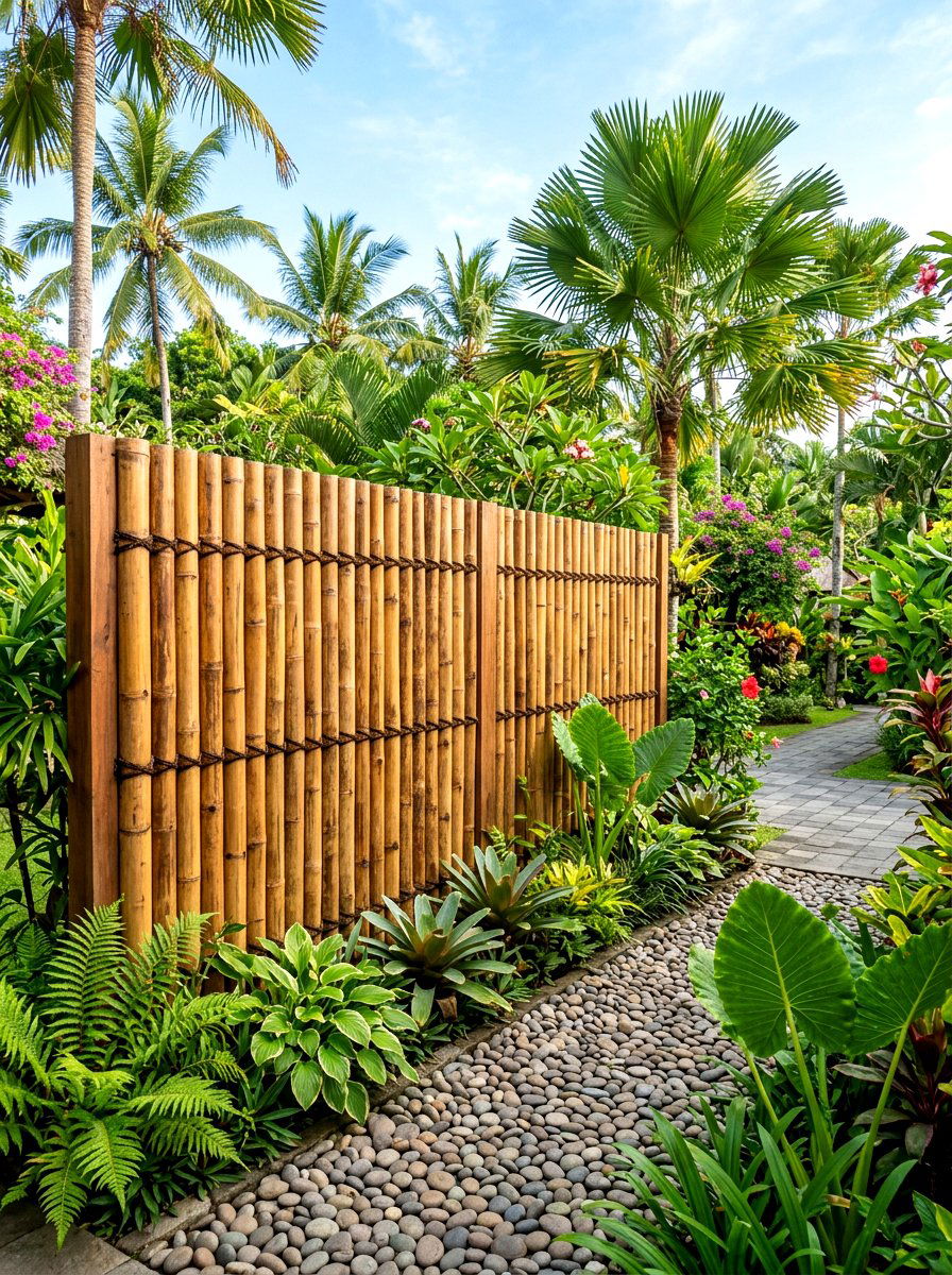 Bamboo privacy screen - 30 outdoor shower privacy ideas