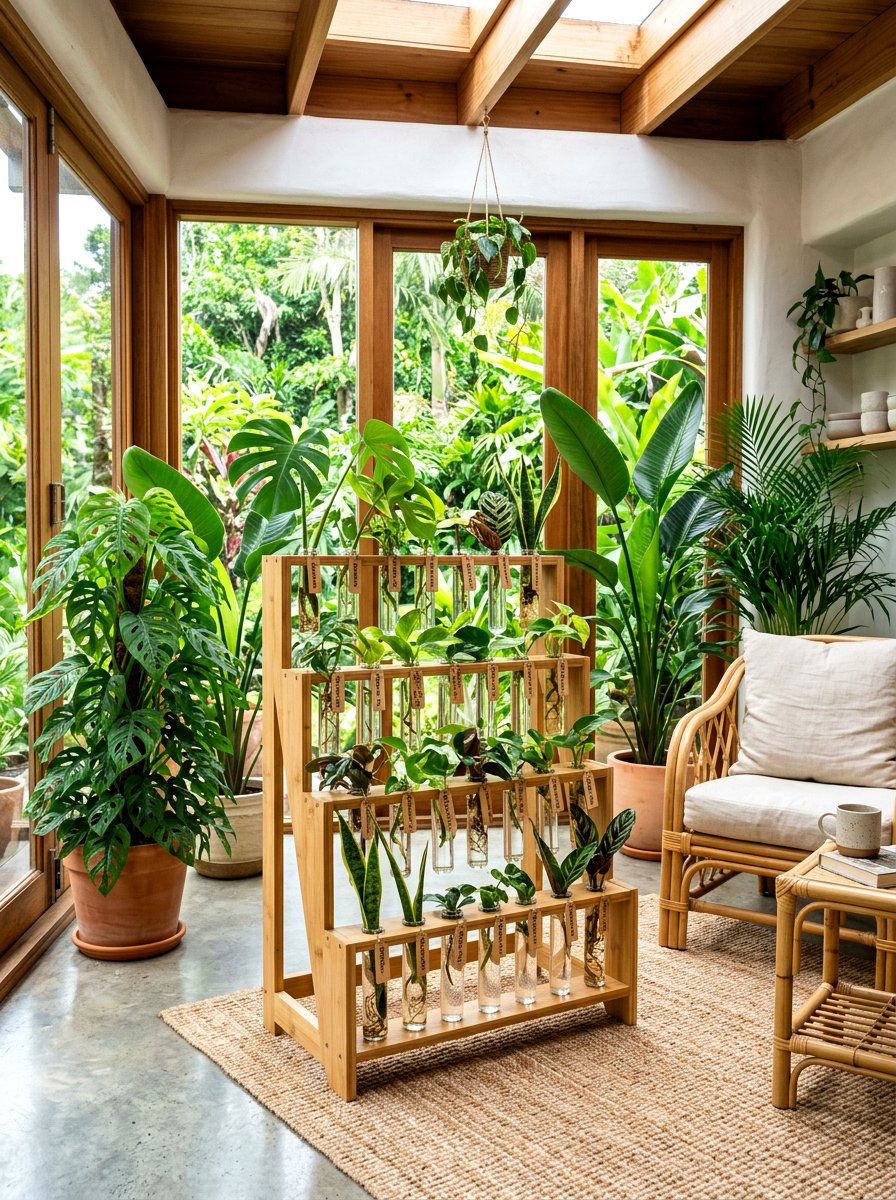Bamboo propagation rack - 30 plant propagation station ideas