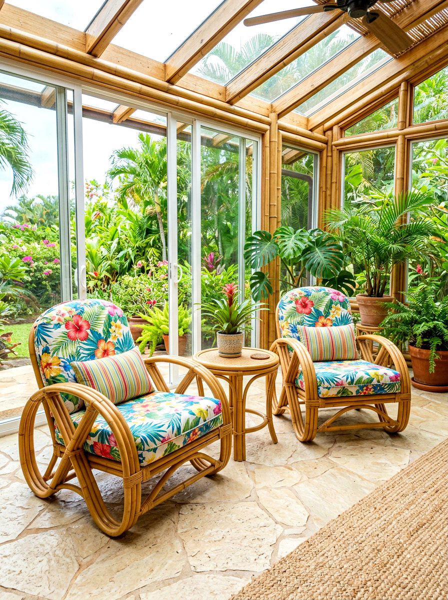 Bamboo sunroom armchair - 30 sunroom furniture ideas