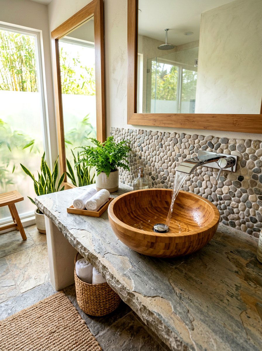 Bamboo vessel sink bathroom - 30 vessel sink bathroom ideas