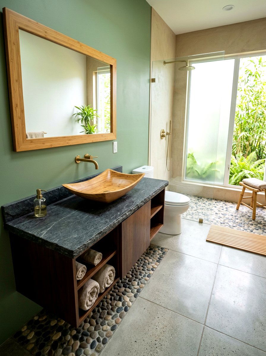 Bamboo vessel sink - 30 vessel sink powder room ideas