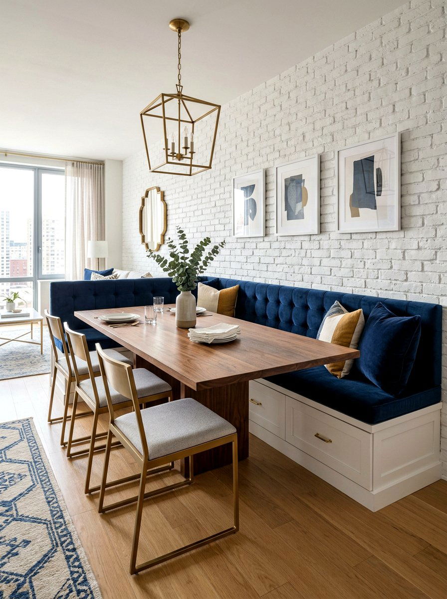 Banquette Dining Area - 30 apartment dining room ideas