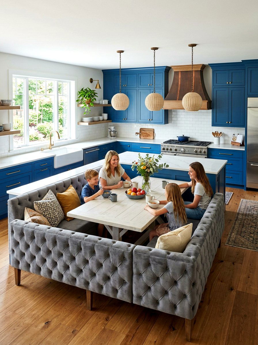 Banquette Island Seating - 30 kitchen island seating ideas