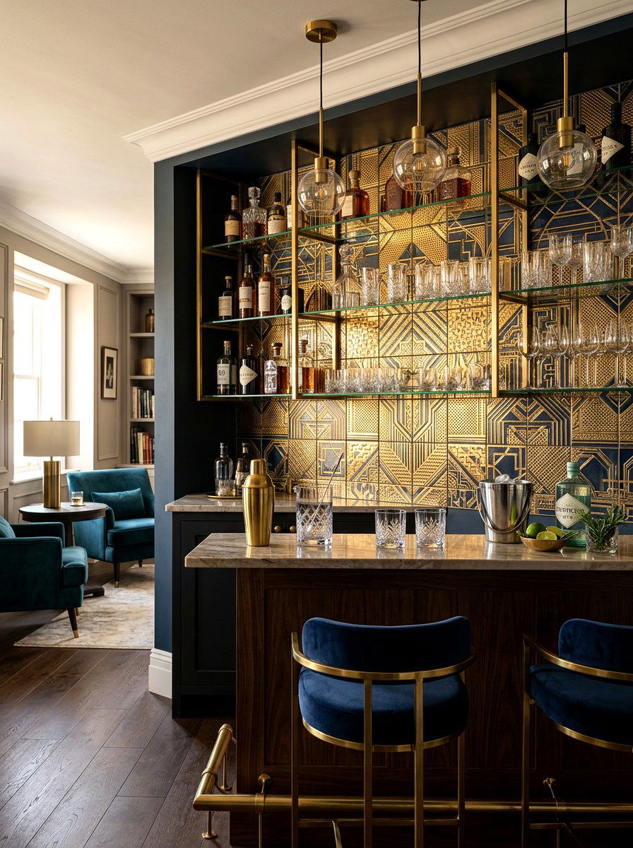 Bar Cart Backsplash - 30 peel and stick tile ideas