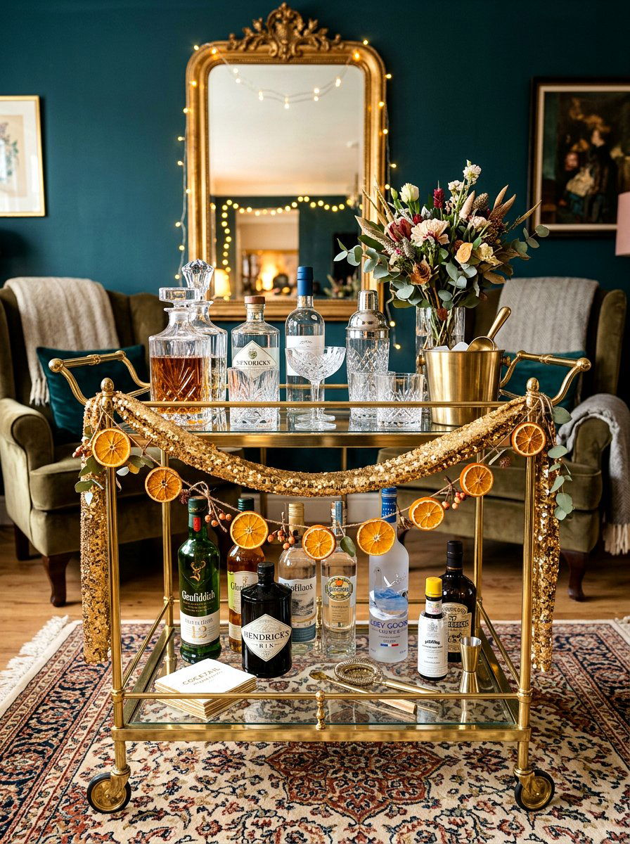 Bar Cart Garland - 30 garland styling ideas