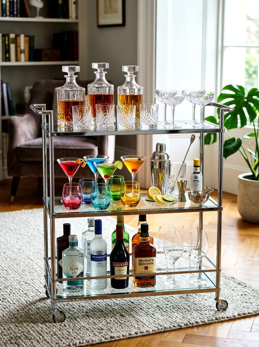 Bar Cart Glassware - 30 shelfie styling ideas