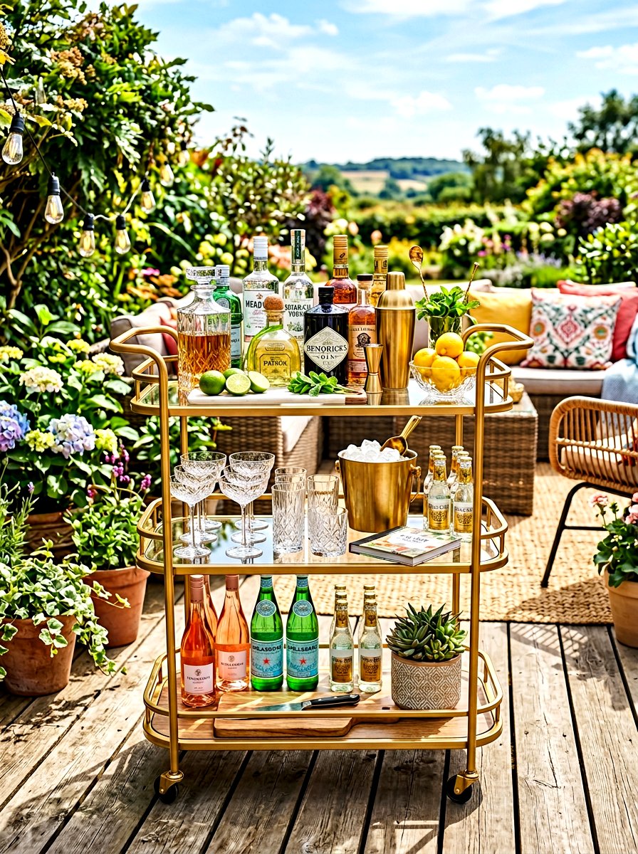 Bar Cart - 30 deck storage ideas