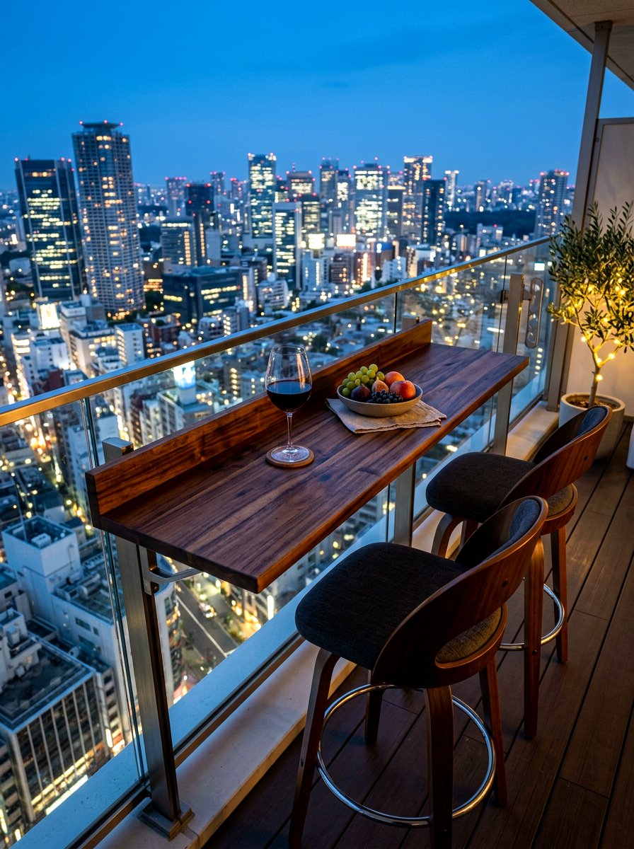 Bar Height Balcony Table - 30 condo balcony lounge ideas