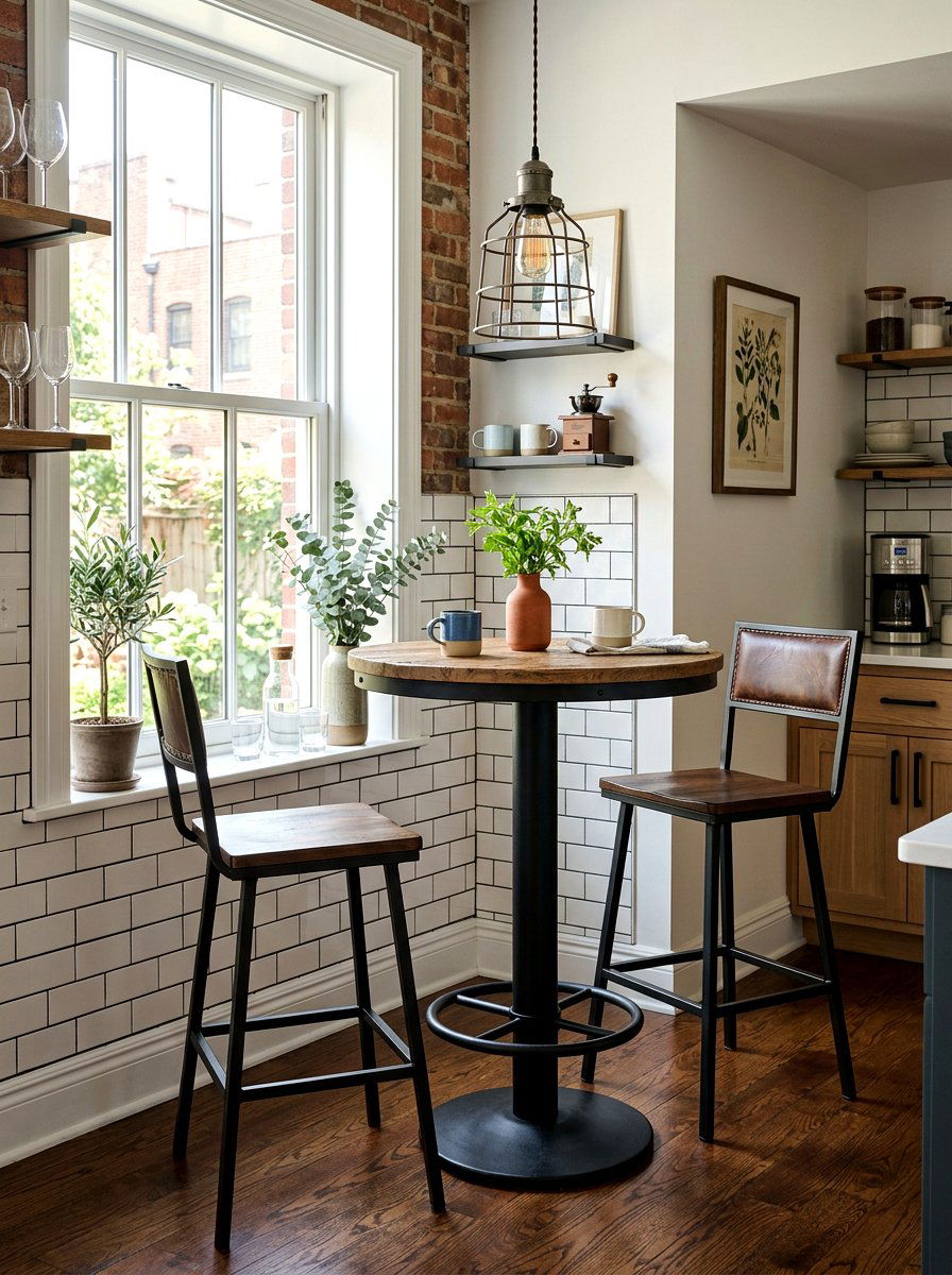 Bar Height Bistro Table - 30 compact apartment dining ideas