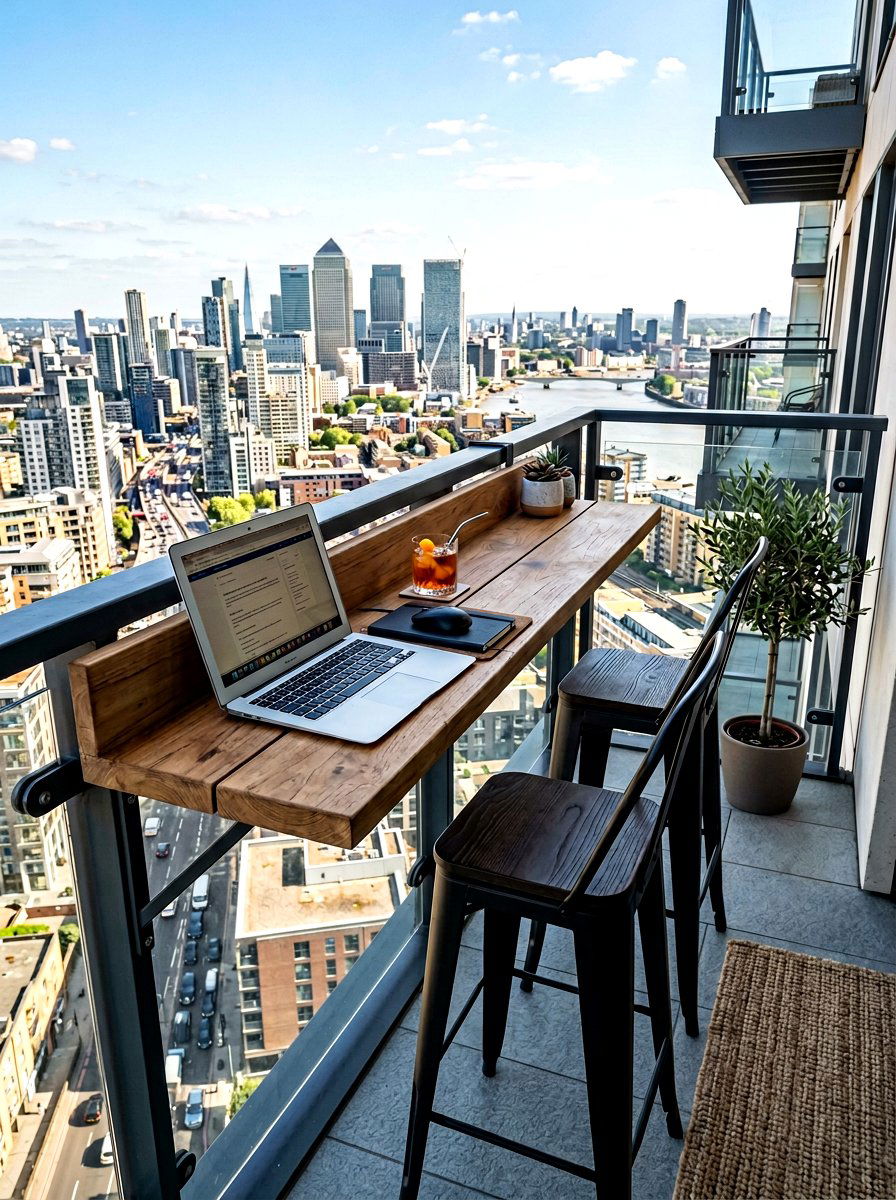Bar Height Counter - 30 narrow balcony ideas