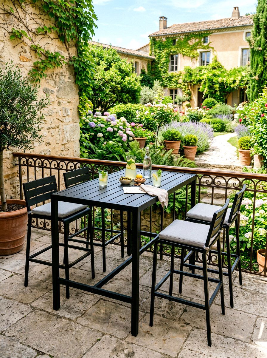 Bar Height Patio Table - 30 courtyard patio furniture ideas