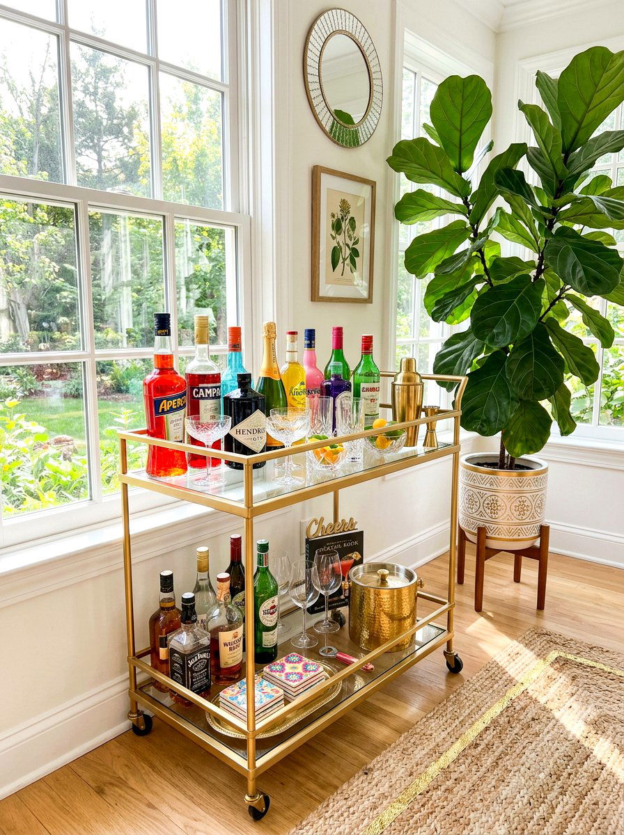 Bar cart sunroom - 30 sunroom furniture ideas