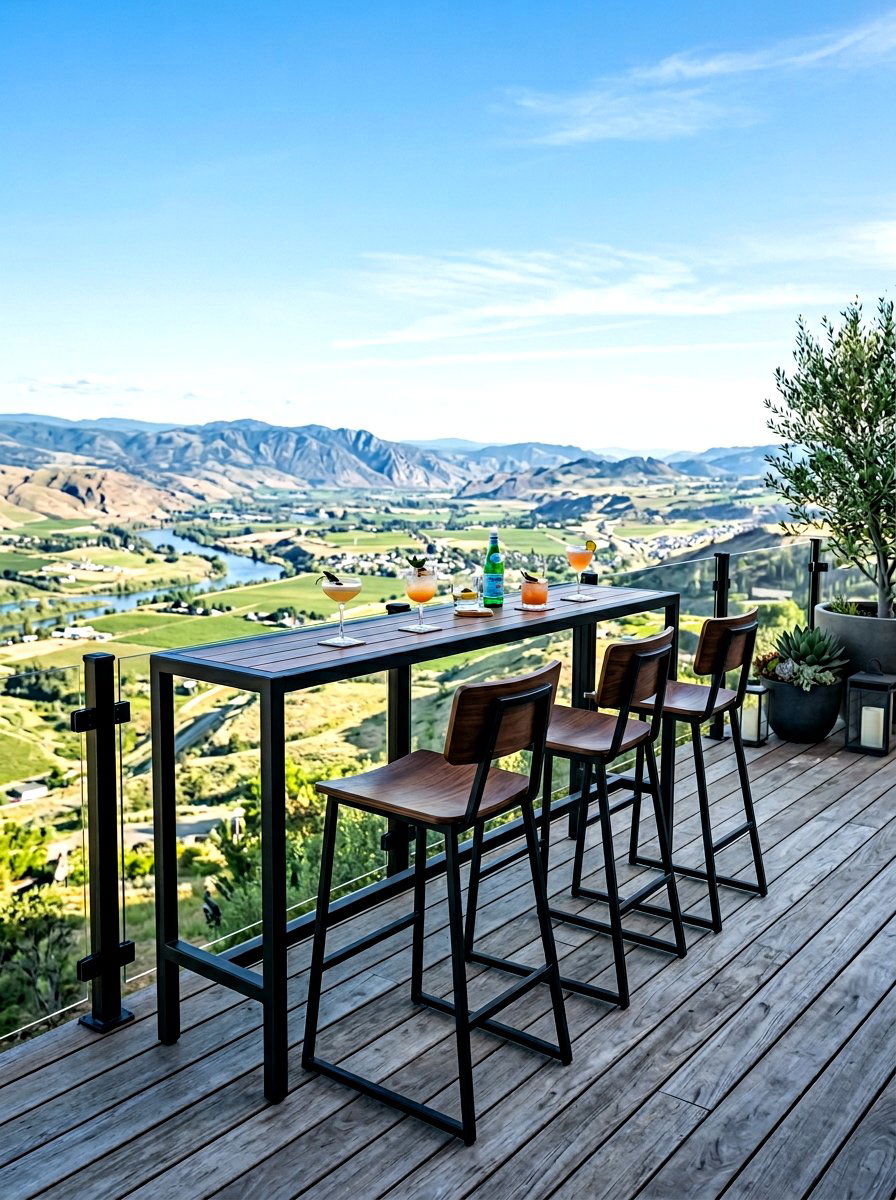 Bar height table - 30 backyard seating ideas