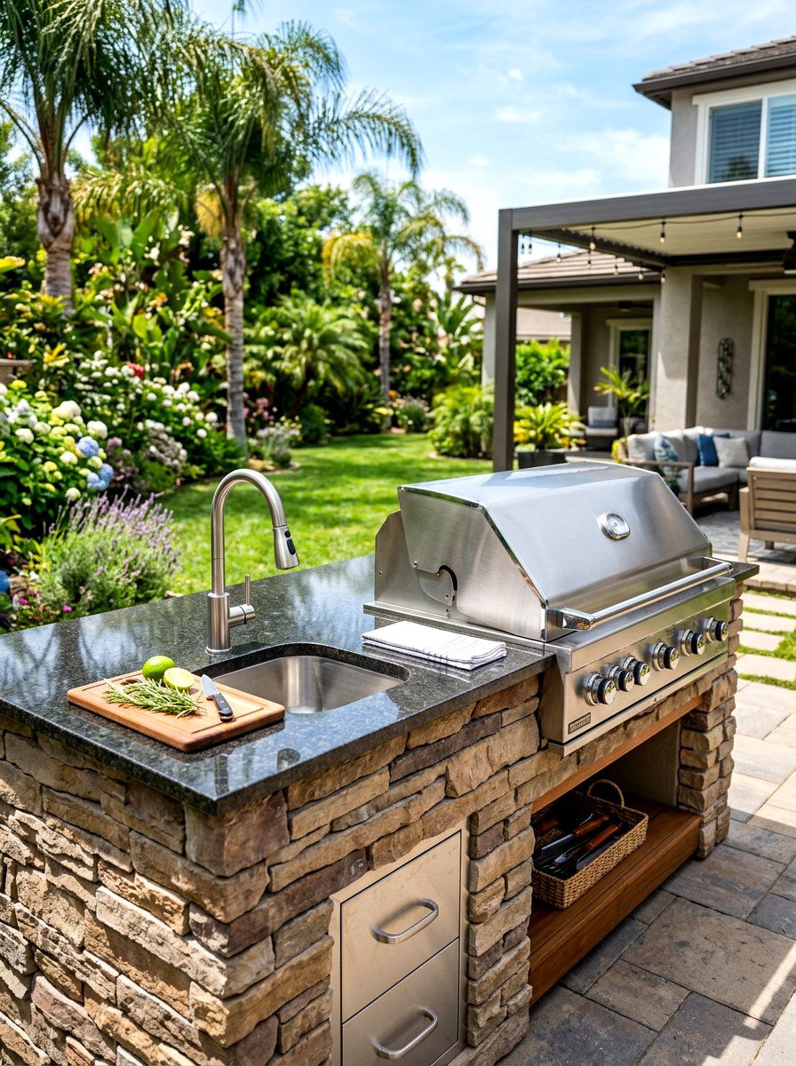Barbecue Prep Sink - 30 outdoor utility sink ideas