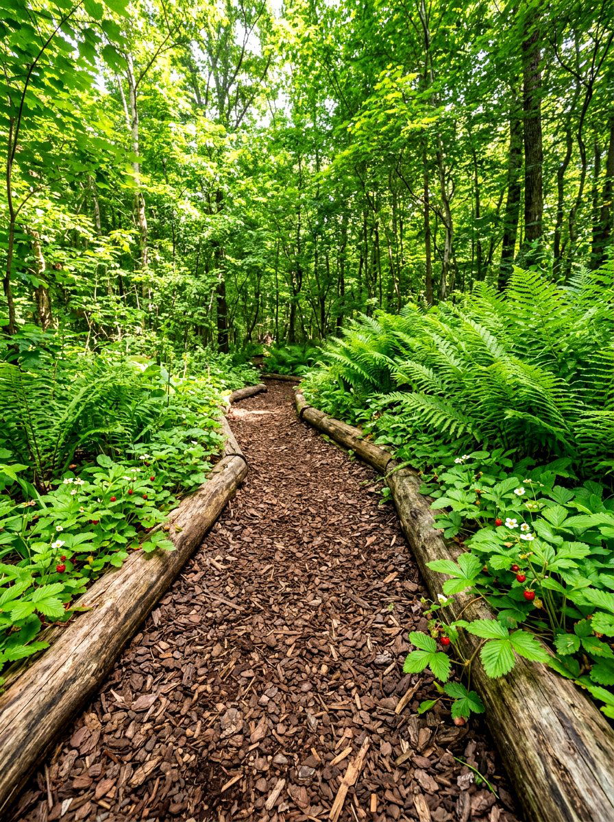 Bark Mulch Path - 30 raised bed path ideas