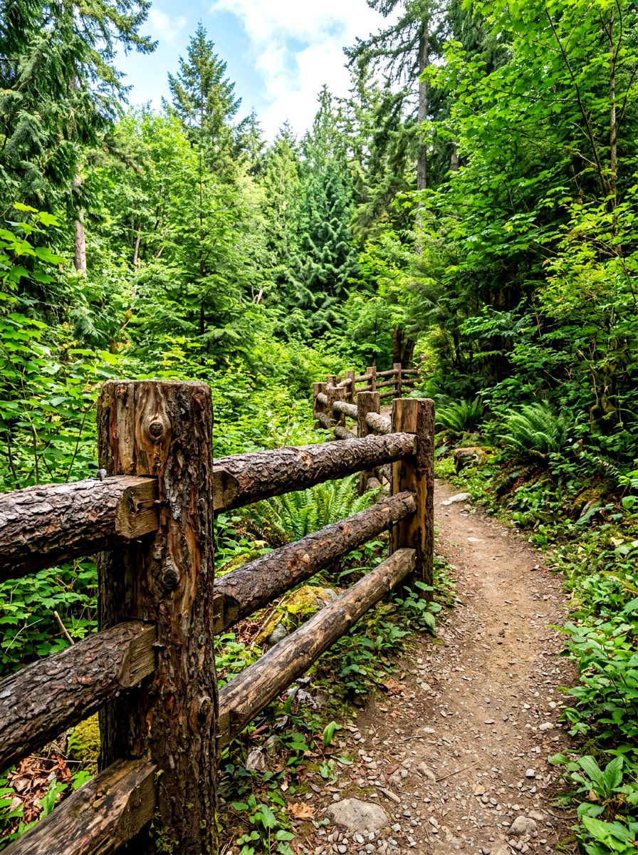 Bark On Log Fence - 30 rustic fence ideas