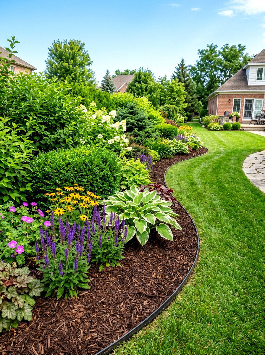 Bark mulch garden border - 30 small front garden border ideas