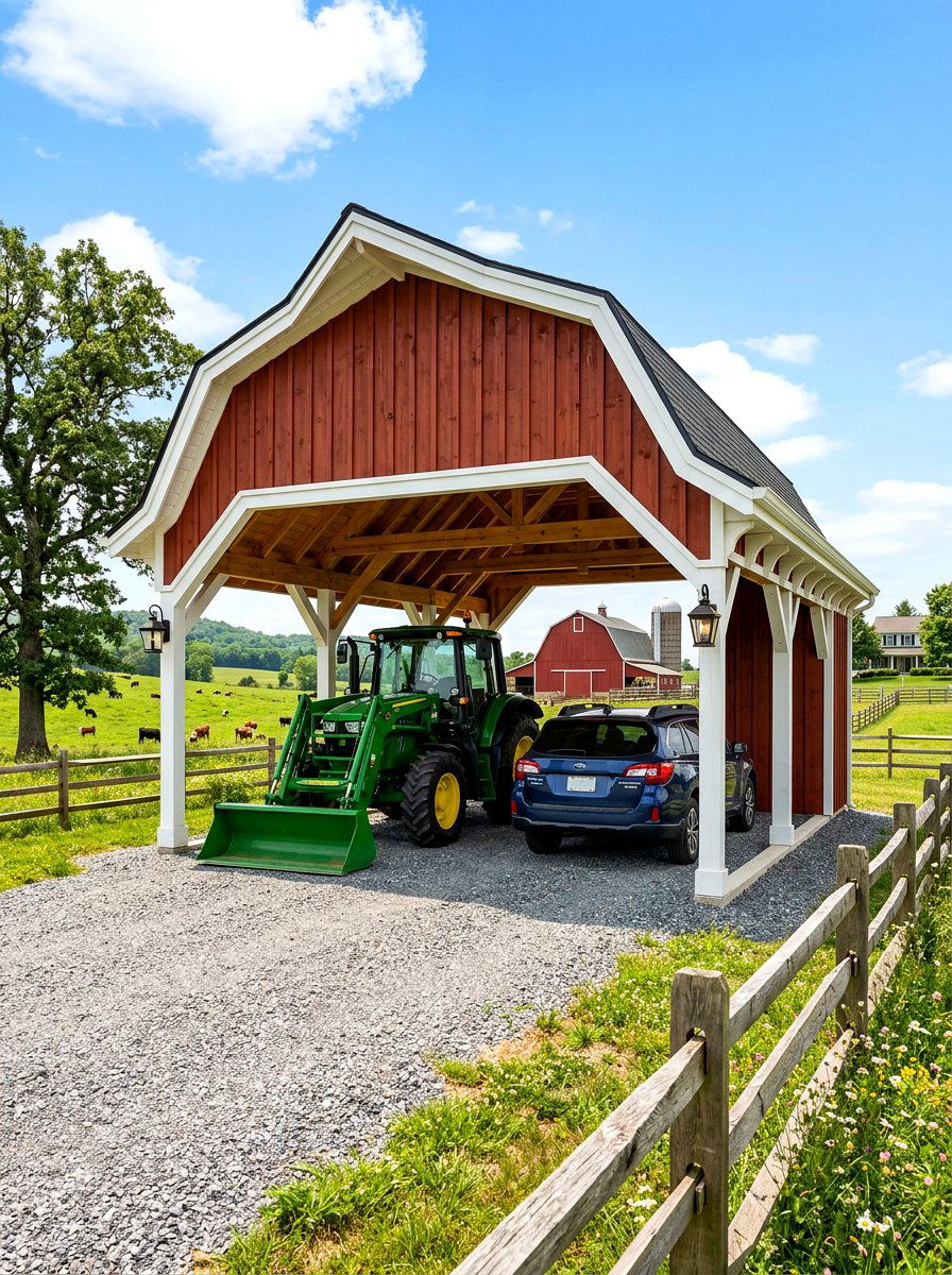 Barn Carport - 30 carport design ideas