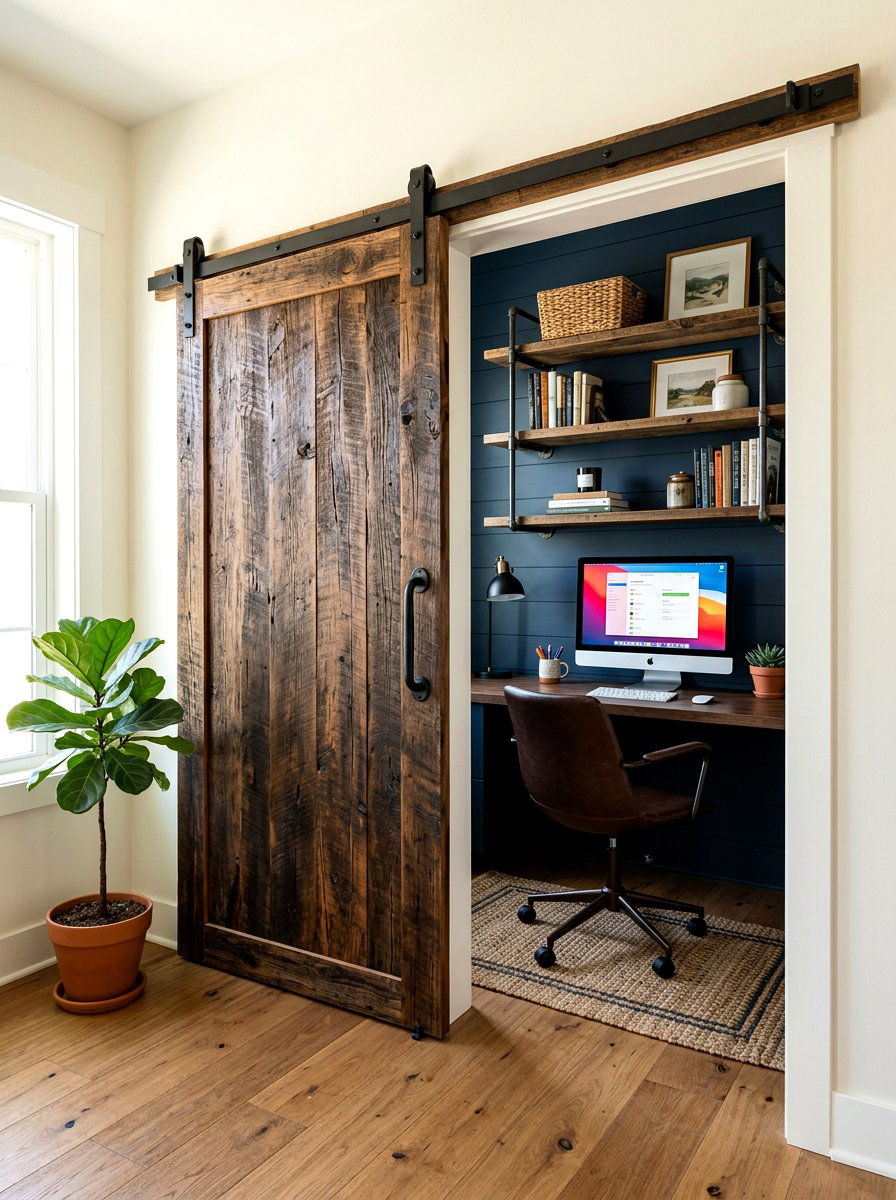 Barn Door Closet Office - 30 cloffice ideas