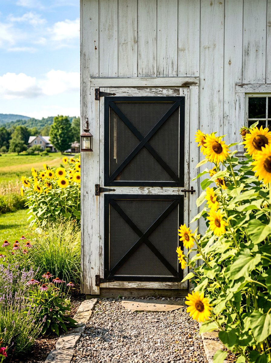Barn Door Cover - 30 AC unit landscaping ideas