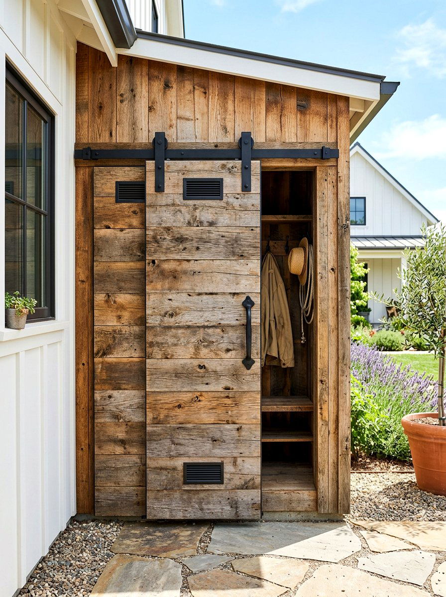 Barn Door Exterior Locker - 30 outdoor broom closet ideas