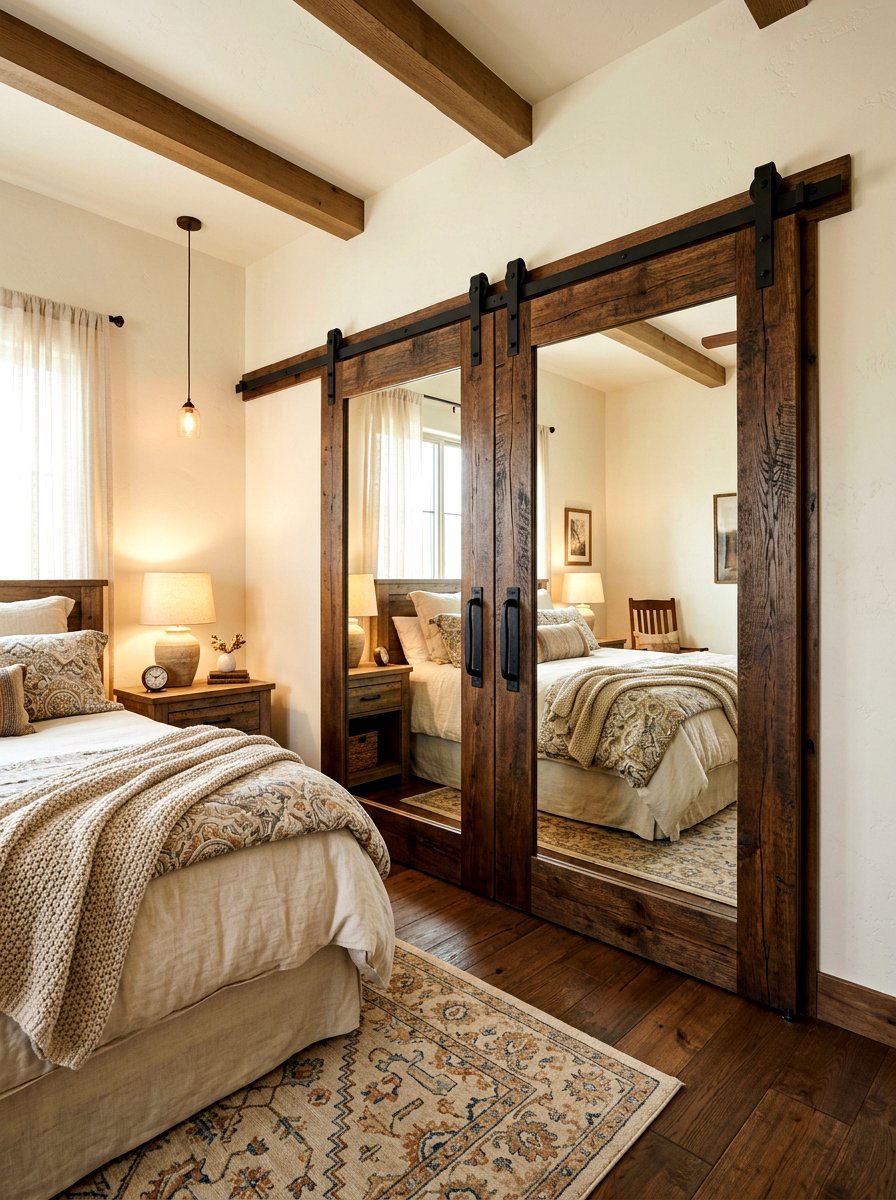 Barn Door Mirrored Closet - 30 mirrored closet ideas