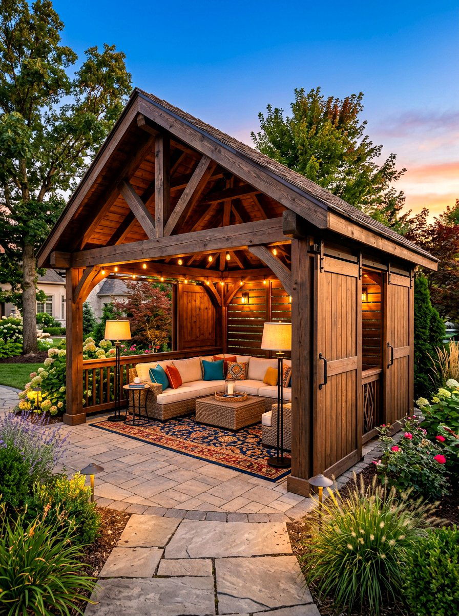 Barn Door Sliders - 30 gazebo privacy ideas